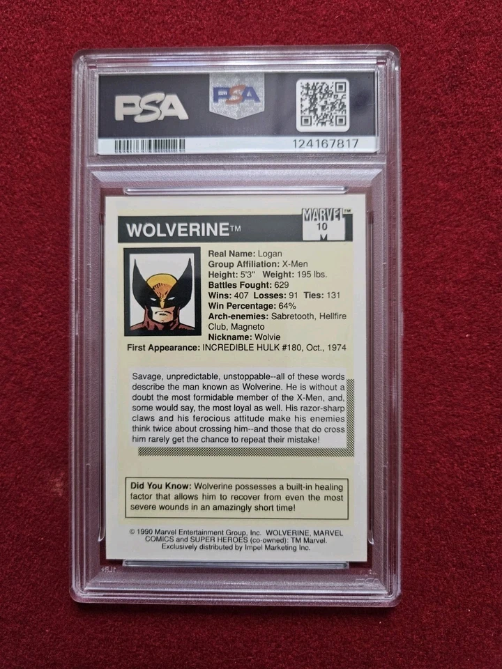 1990 Marvel Universe Wolverine #10 PSA 10 GEM MINT - Image 2 of 2