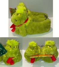 NEW The Grinch Dr Seuss ladies closed wrap soft plush house shoes slippers M-XL