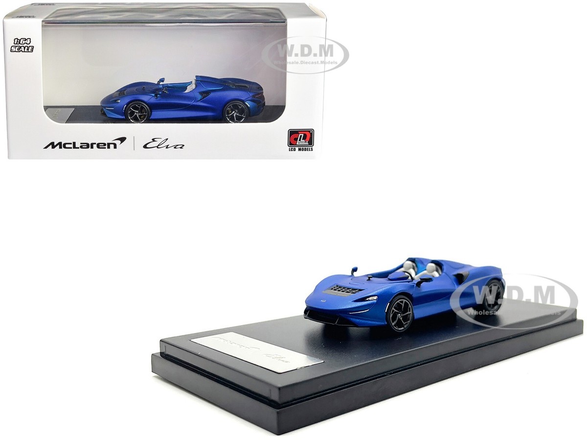 MCLAREN ELVA CONVERTIBLE MATT BLUE 1/64 DIECAST CAR BY LCD MODELS