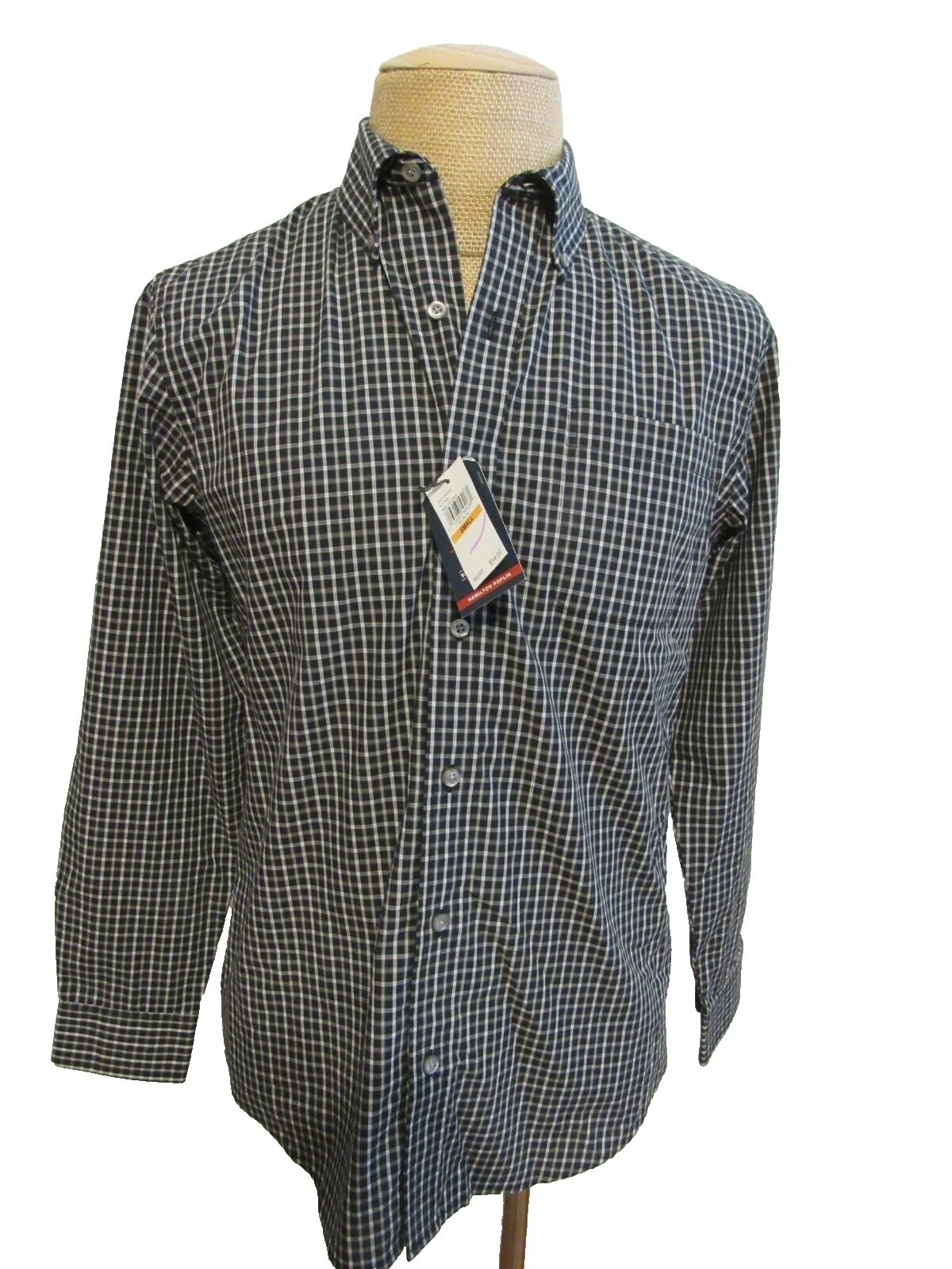 Arrow Plaid Black Dress Shirts for Men