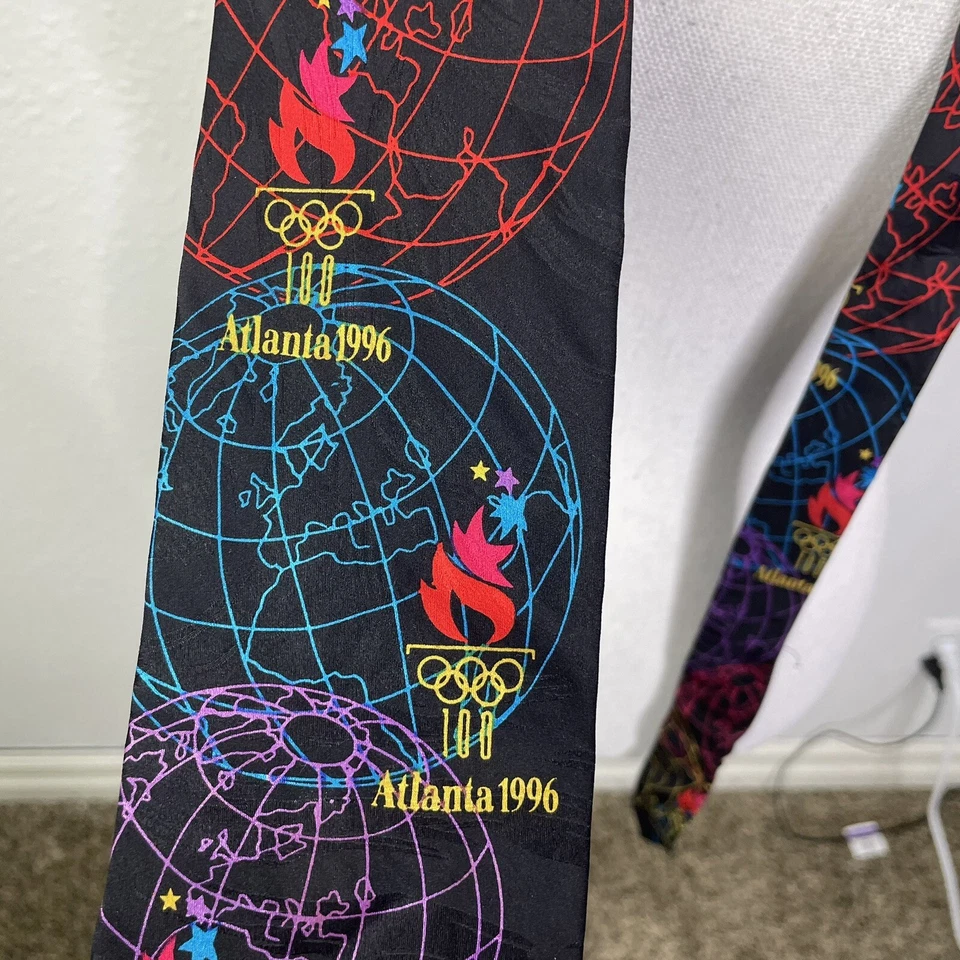 Corbata de Seda Colección Juegos Olímpicos Centenario RM Sport Globos Atlánticos EE. UU. 1996 Foto 2 de 4
