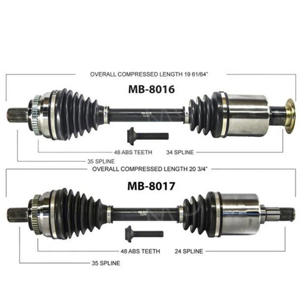TrakMotive CV eje junta CV 2x para Mercedes-Benz E320 2000-2003 Foto 2 de 4