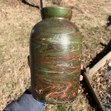 UNIQUE PAINTED WAX SEALER - ANTIQUE Stoneware Pottery Canning Jar 1860s CIVIL W