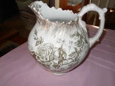 Antique Victorian Pitcher Humphrey's Bros. Tunstall Rose England Porcelain