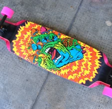 Santa Cruz 9.5"x37.4" TOXIC SCREAMING HAND DROP DOWN Longboard Complete