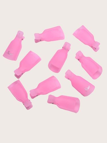 10 pcs NAIL ART CLIP UV GEL POLISH REMOVER SOAK OFF WRAP GEL CLIP CAP uk - Picture 2 of 3