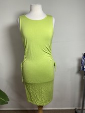The Drop London Fitted Dress Lime Color Mini Dress Small Size $54