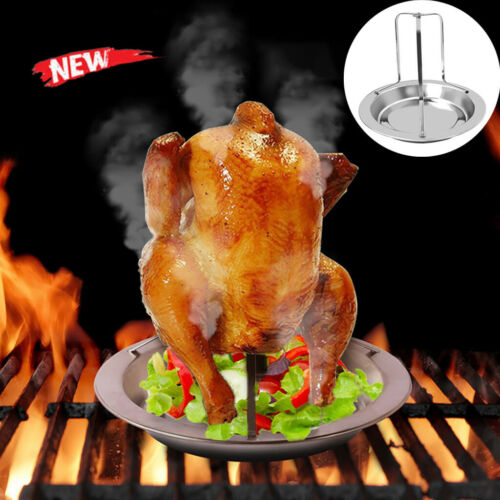 Portatostapane verticale per pollo arrosto in acciaio inox supporto per barbecue padella alla griglia - Foto 1 di 7