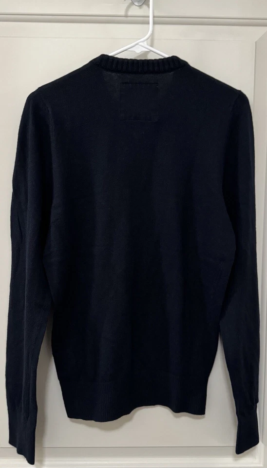 Suéter De Colección Hollister Clásico Azul Marino Tejido Cuello en V LS Logo Y2K Años 2000 M Foto 2 de 4