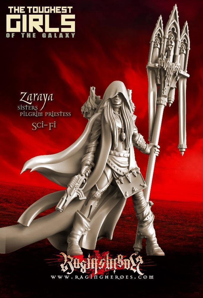 Неистовые герои Сестры Зарайя Жрица пилигрима Научно фантастическая женщина Стандарт 28 мм