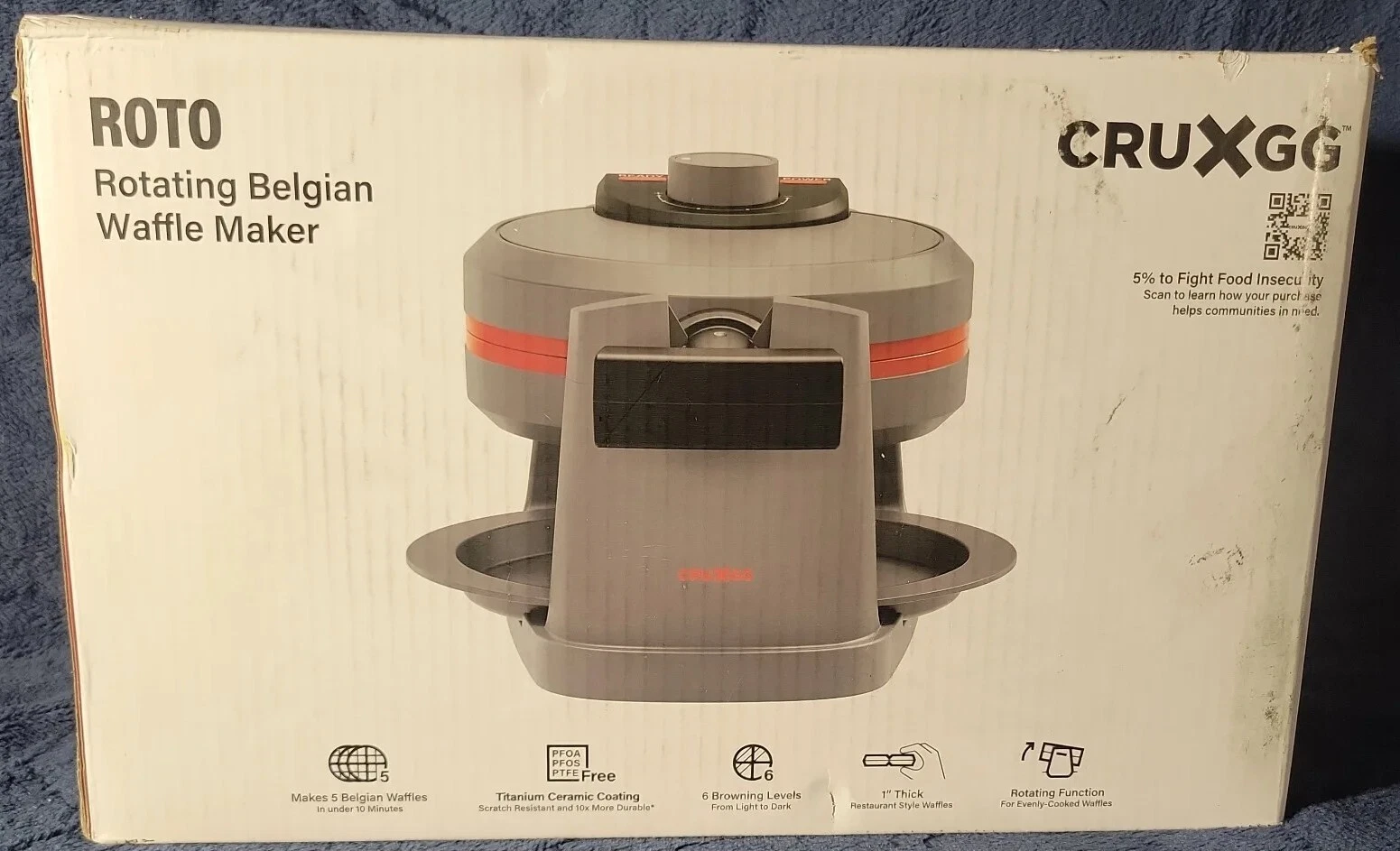 💥 Cruxgg Rotating Ceramic Nonstick Waffle Maker🆕️OPEN BOX
Opens in a new window or tab