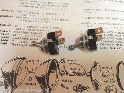 Harley Guide S-H2 Knucklehead Panhead Deluxe Spot Lamp Toggle