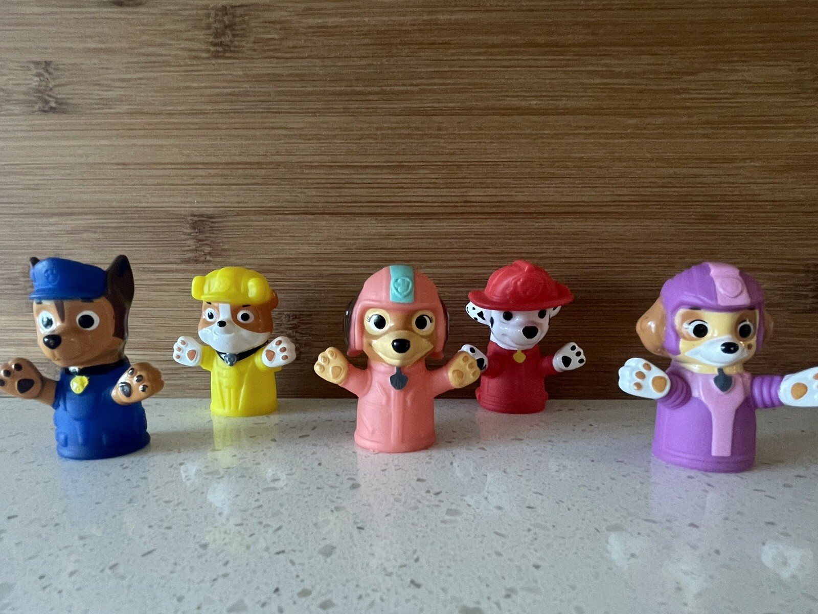 Paw Patrol Finger Puppet Figure Toy Chase Marshall Skye Zuma Rubble Dog Set Of 5