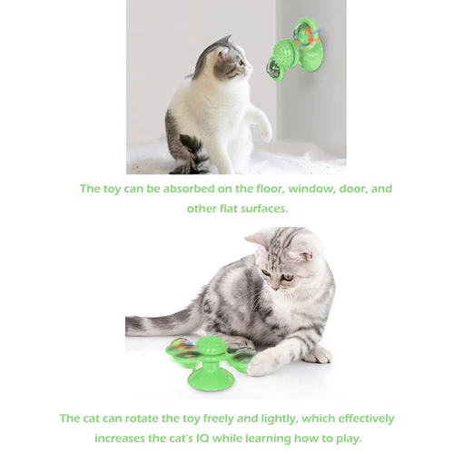Interactive Turntable Windmill Spin LED Glow Ball Catnip Lighting Kitten Cat Toy - Bild 6 von 13
