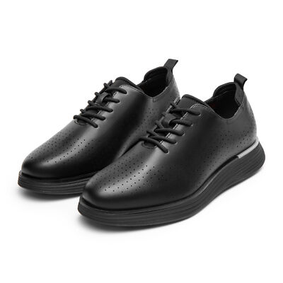 Men's Dress Sneakers Oxfords Breathable Casual Formal Business Shoes-Black  | eBay