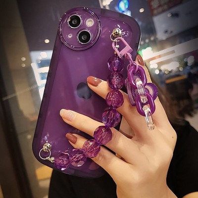 For iPhone 16 Pro Max 15 14 13 12 11 XR XS Phone Case Makeup Mirror Bracelet