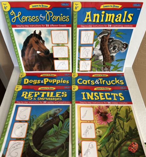 6 Walter Foster Learn to Draw Books: Dogs, Reptiles, Insects, Horses, Trucks… - Afbeelding 1 van 7