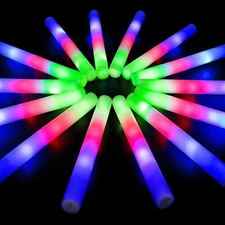 120/240PCS LED Foam Sticks Light Up Wands Rally Flashing Glow Party Rave Concert