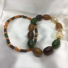 2 PC Handmade Bohemian Beaded Stackable Stretch Bracelet Set New Free Ship 1416