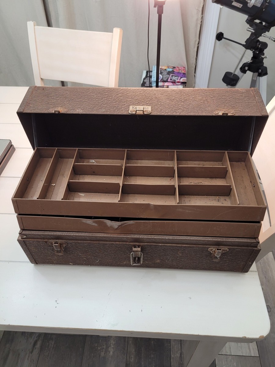 Vintage Kennedy T-18 Steel Fishing Tackle/Tool Box With Vintage Fishing Lures | eBay Vintage Kennedy T-18 Steel Fishing Tackle/Tool Box With Vintage Fishing Lures | eBay