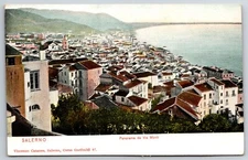 Italian Postcard Salerno Panorama Overlooking City to Sea RPPC 1901-1907 NP VGC