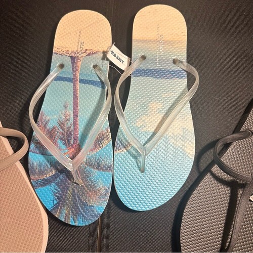 *3* NWT Old Navy Flip Flops Island Black Tan - 第 4/8 張圖片