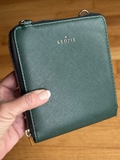 Kedzie Soffiano Crossbody Best Little Bag Vegan Leather Green Gold Purse NWOT