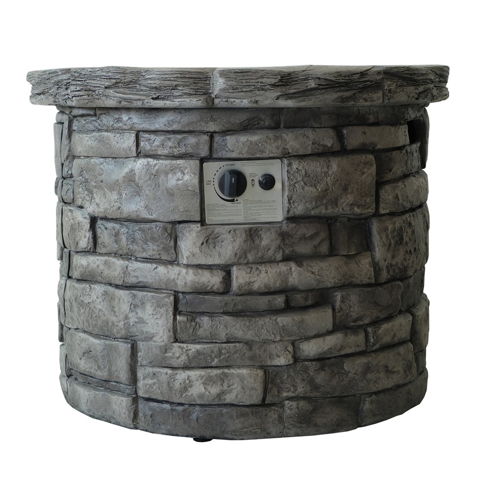 Angeles Grey Outdoor Circular Fire Pit by Christopher Knight gray N/A