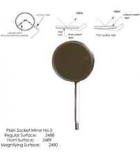 12 x Dental Mouth Mirror heads Simple Socket 5 Plain , Premium Quality