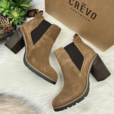Chelsea Boot Crevo Women's Shoes NIB Crevo Alicia Suede Lug