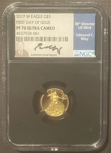 2017-W American Eagle $5 GOLD NGC PF70 FDOI GEM Coin 1/10 Oz Bullion MOY : 10113