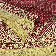 Vintage Heavy Maroon Wedding Dupatta  Pure Silk  Hand Embroidered Zardozi Veil
