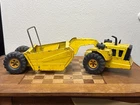 Vintage Tonka Yellow Pressed Steel Scraper Road Grader Construction Vehicle Toy