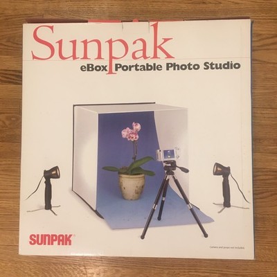 Sunpak Lightbox Portable Photo Studio with Tripod, Lights, Reversible Backdrop