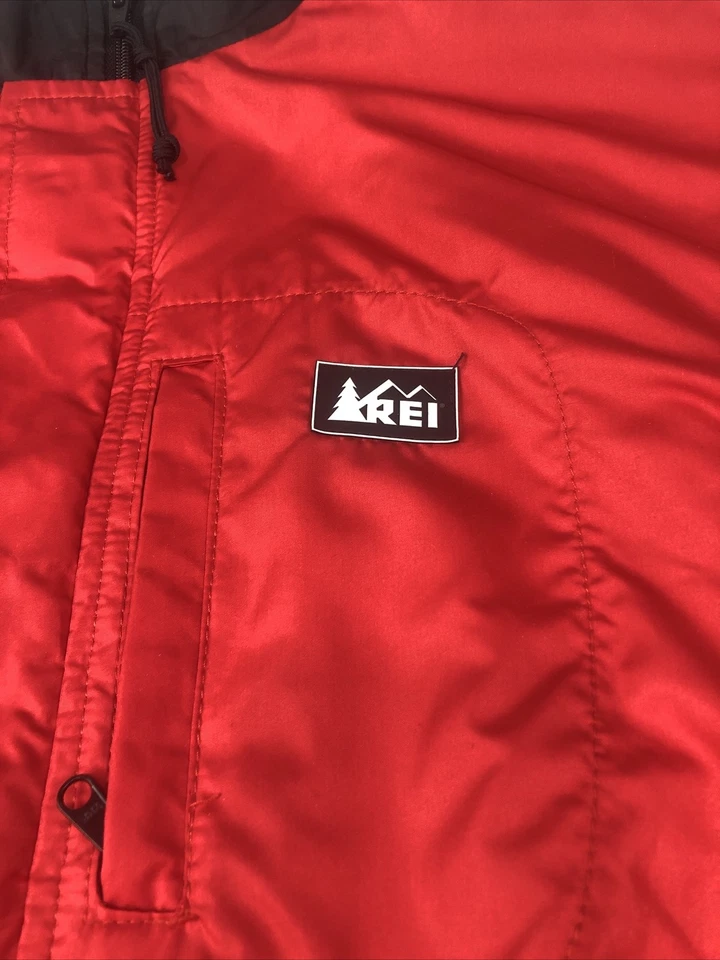 Vintage 90s REI WindblocK Fleece Vest XL Men's RED AND BLACK MADE IN THE USA - Image 2 of 4