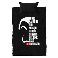 Parure de lit visage et noms Dali housse LA CASA DE PAPEL money heist 140x200 cm