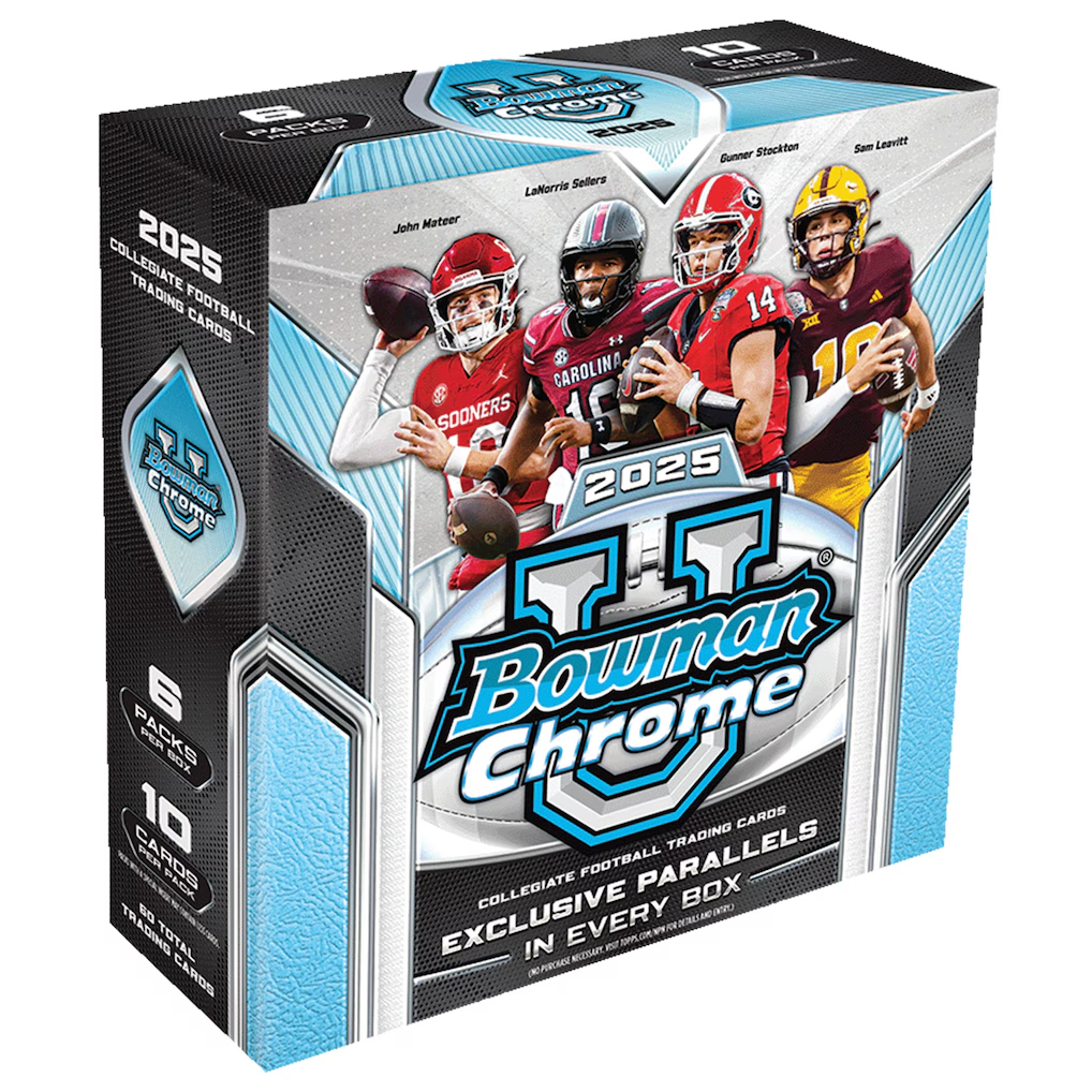2025 Bowman University Chrome Football Trading Cards Mega Box - 6