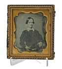 1850’s Daguerreotype of Woman In Half Union Case 3 3/4  x 3 1/4