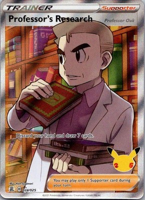 Professor's Research (Full Art) Holo Ultra Rare Celebrations 024/025 NM