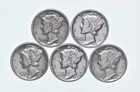 High Grade Lot 1938 1936 1938 1937 1937 Mercury Dime Collection *917