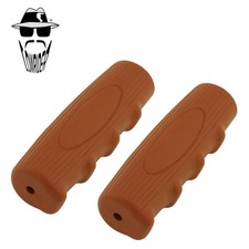 Original Lowrider 7/8"x 116mm Brown Rubber Finger Groove Ribbed Handlebar Grips.