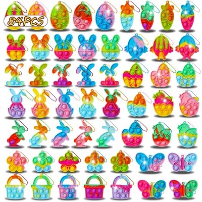 84Pcs Easter Party Favors for Kids,Easter Egg Fillers Basket Stuffers,Fidget ...