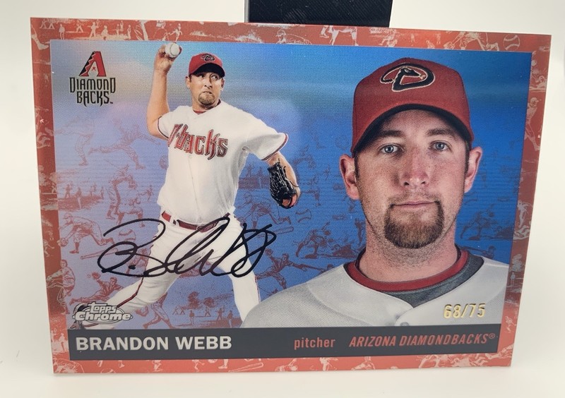 2025 Topps Chrome Platinum Anniversary Brandon Webb Rose Gold Toile /75