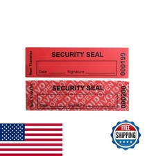 100pcs 1"x3.35" Red Non-Transfer Tamper Evident Security Warranty Labels