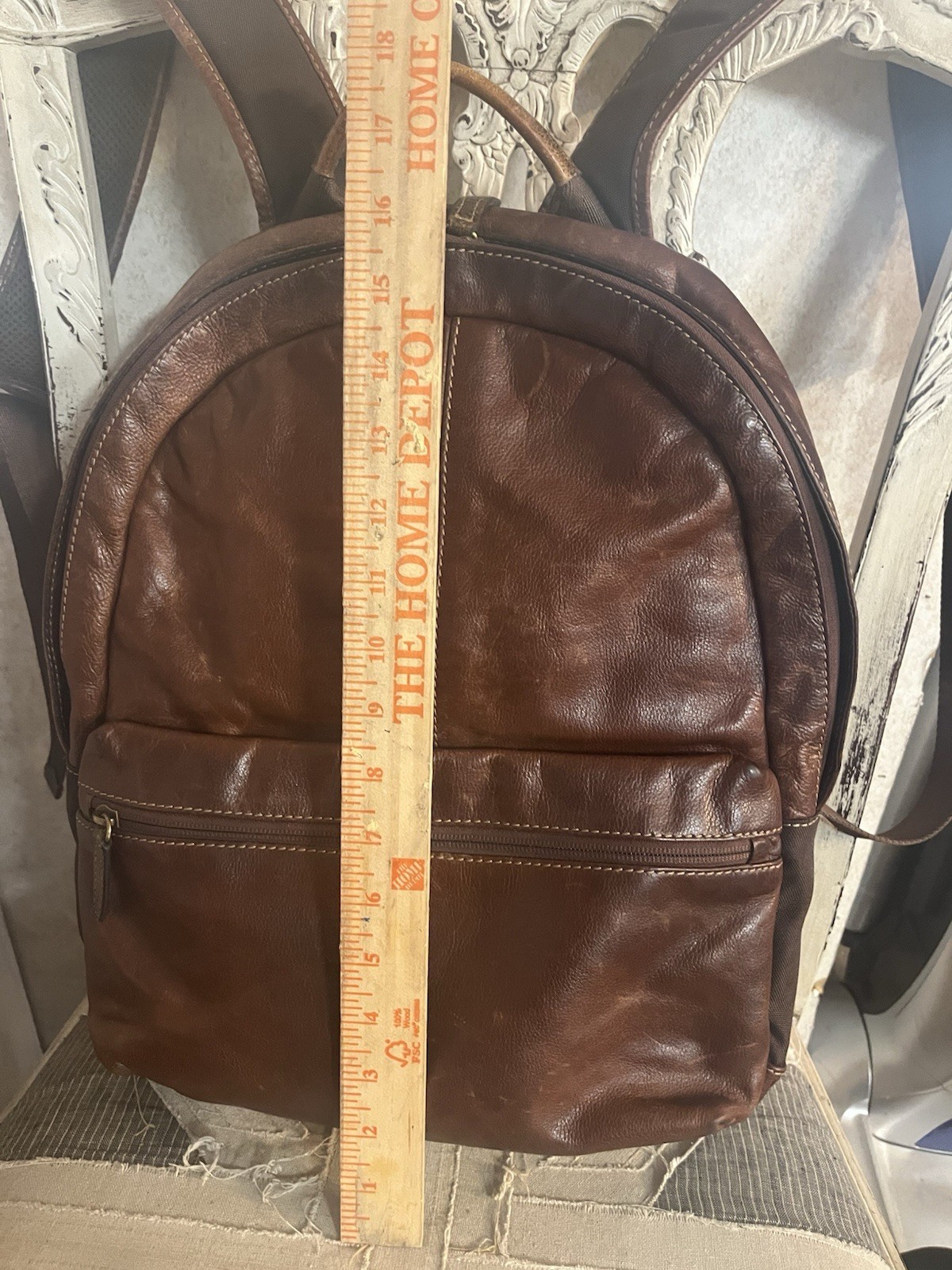 Leather Jacques George Medium Backpack Distressed - image 3