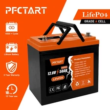 50Ah LiFePO4 Lithium Battery 12V Deep Cycle Off-grid Solar System / RV Boat Home