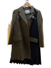 sacai Back pleats Coat Khaki 1