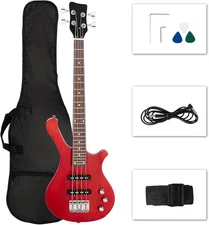 4 String Electric Bass Guitar, 36-inch Bass Guitar Kit Split single-coil Pickup