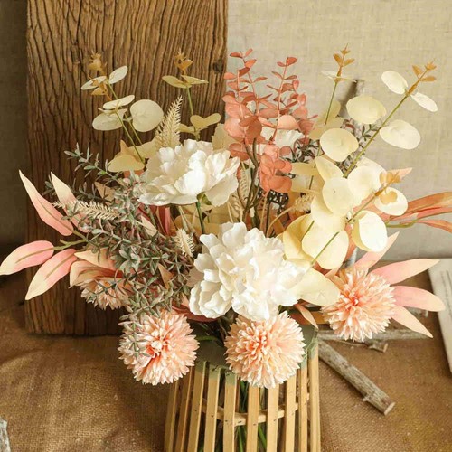 KIRIFLY Artificial Fake Flowers Plants Silk Flower Arrangements Champagne - Picture 5 of 7