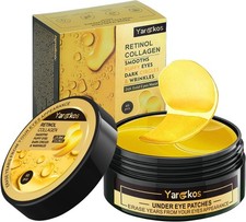 24K Gold Undereye Mask (60 Pcs), Collagen Hydrating Gel Pads, Reduce Puffiness,